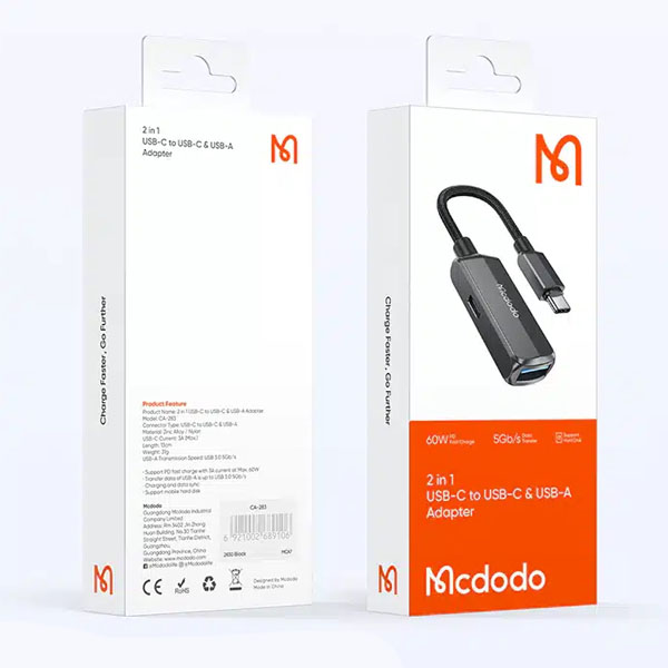 مبدل TYPE C به USB OTG/تایپ سی مک دودو مدل CA-283